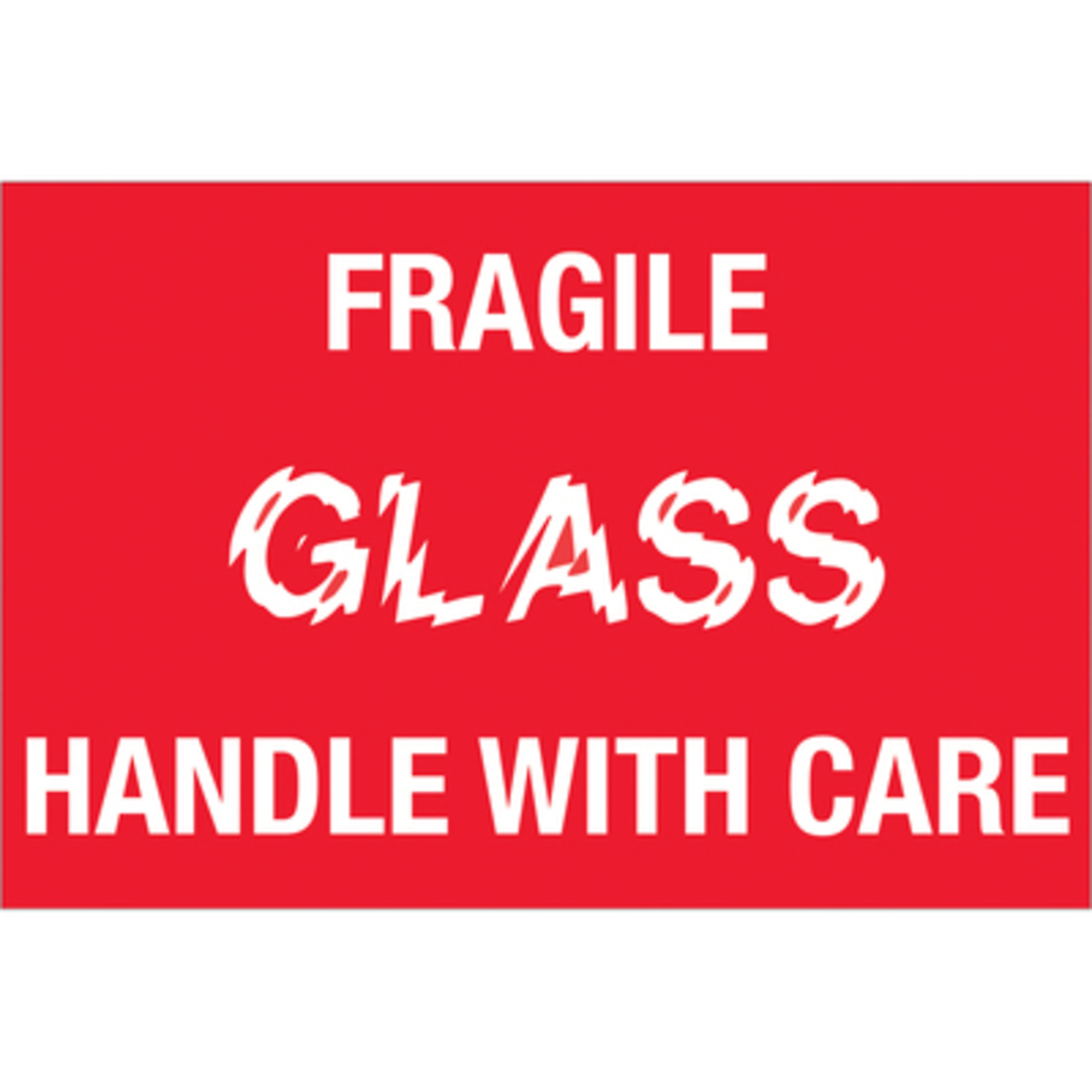 2 x 3in. - "Frag - Glass - Handl With Care" L 500/CS, Model# DL1066